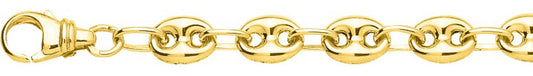 Chaîne grain de café creuse or jaune 750 - 7mm – AV9R2385