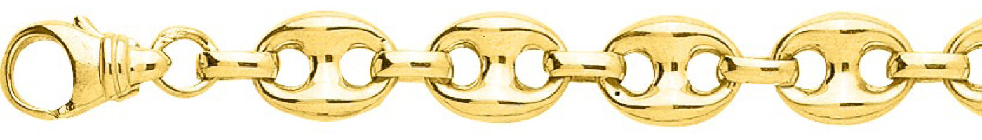 Chaîne grain de café creuse or jaune 750 - 8mm – AV9R2394