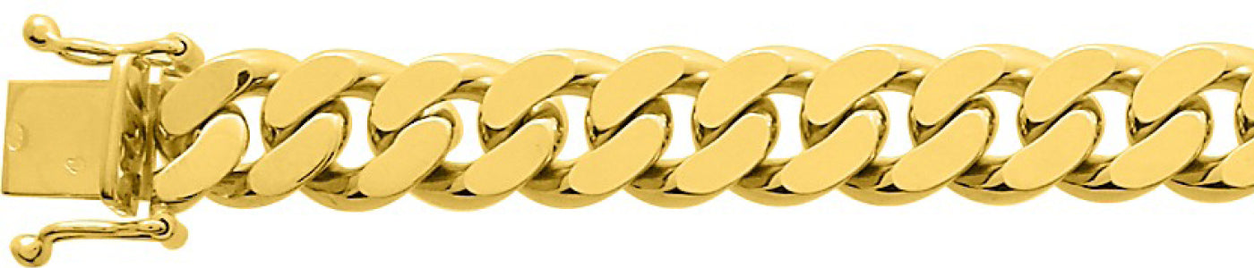 Chaîne gourmette or jaune 750 - 9mm - AV9R501.9