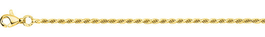 Chaîne corde or jaune massive 750 - 1.6mm - AV9RC31